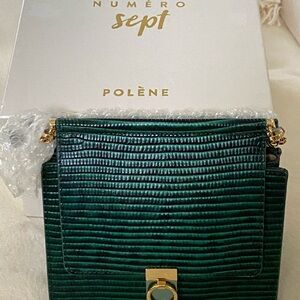Polene Numero Sept Mini in Lizard green